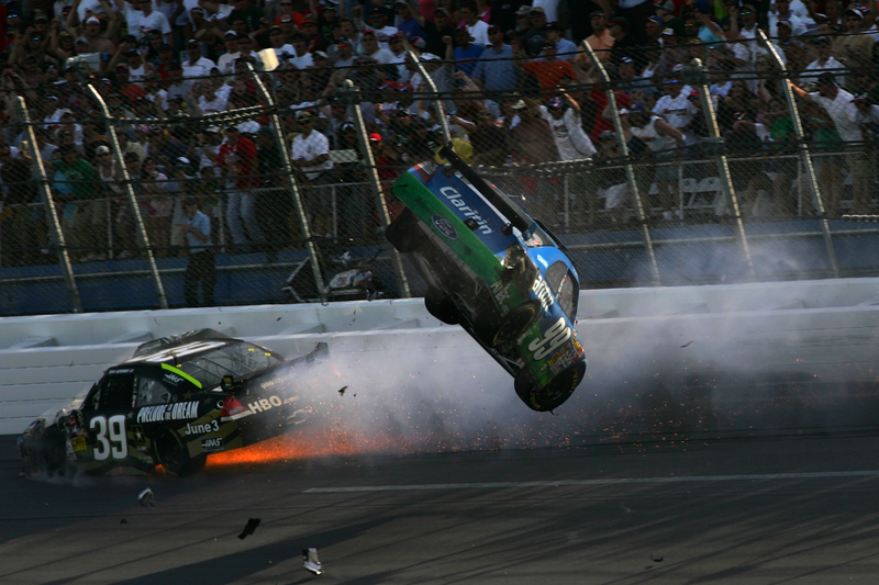 Illustration for article titled Carl Edwards Real-Life Talladega Nights NASCAR Crash: Video, Gallery